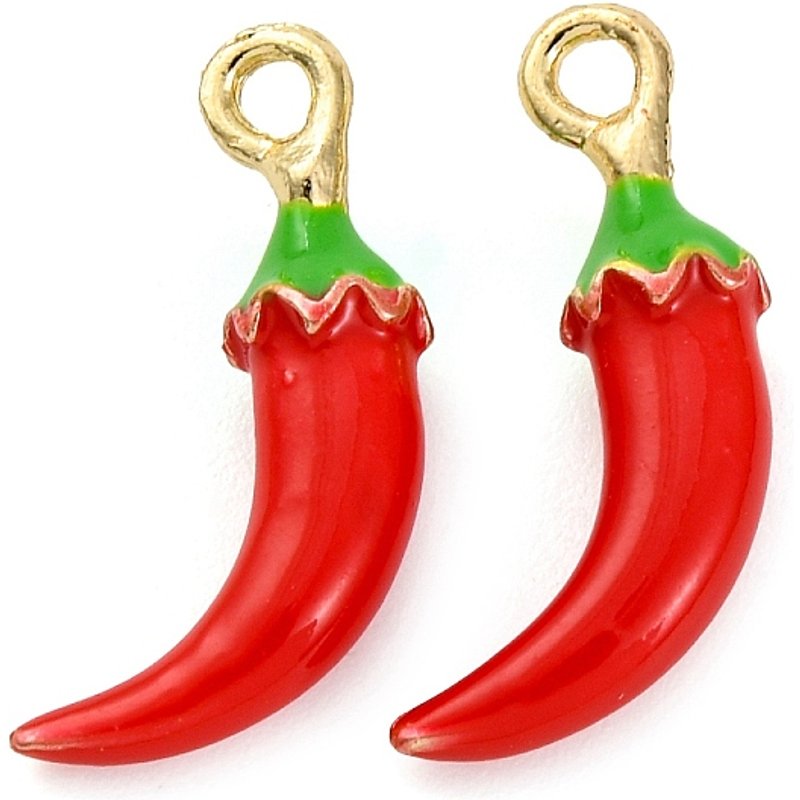Charme Pendentif Piment Chaud en Émail Alliage — Breloques et pendentifs