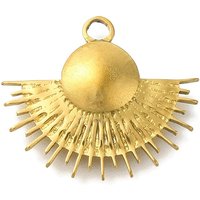 304 Stainless Steel Sun Charm Pendant, 18K Gold Plated