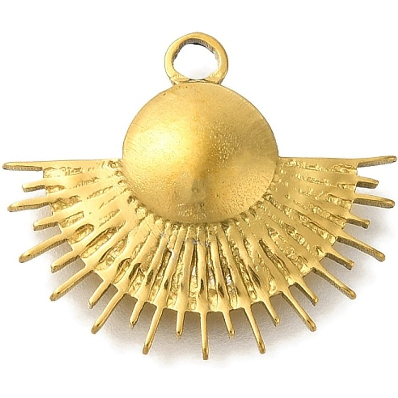 Pendentif en Acier Inoxydable 304, Charm Soleil, Plaqué Or 18K — Breloques et pendentifs