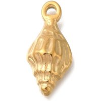Pendentif en Acier Inoxydable 304 avec Plaquage Ionique, Charme Conque, Doré — Breloques et pendentifs