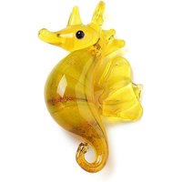 Handmade Lampwork Sea Horse Pendant in Gold
