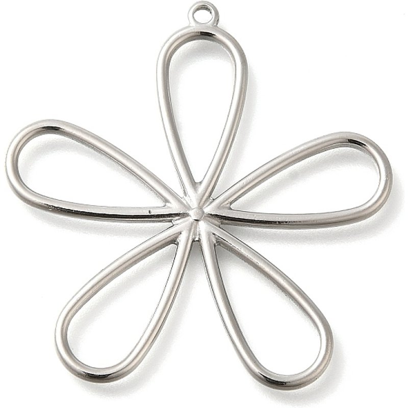 Pendentif en Acier Inoxydable 304, Charme Fleur, Anti-Tarnish — Breloques et pendentifs