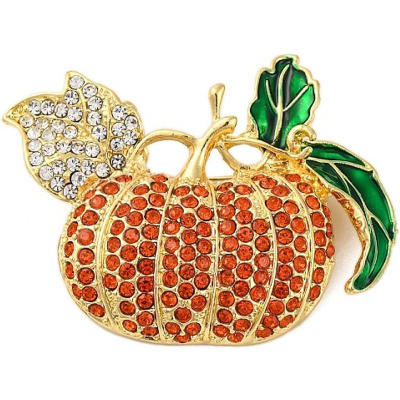 Broche en alliage de strass, épingle émaillée de Noël, citrouille, 45x60mm — Broches