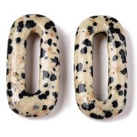 Natural Dalmatian Jasper Oval Pendants and Ring Charms