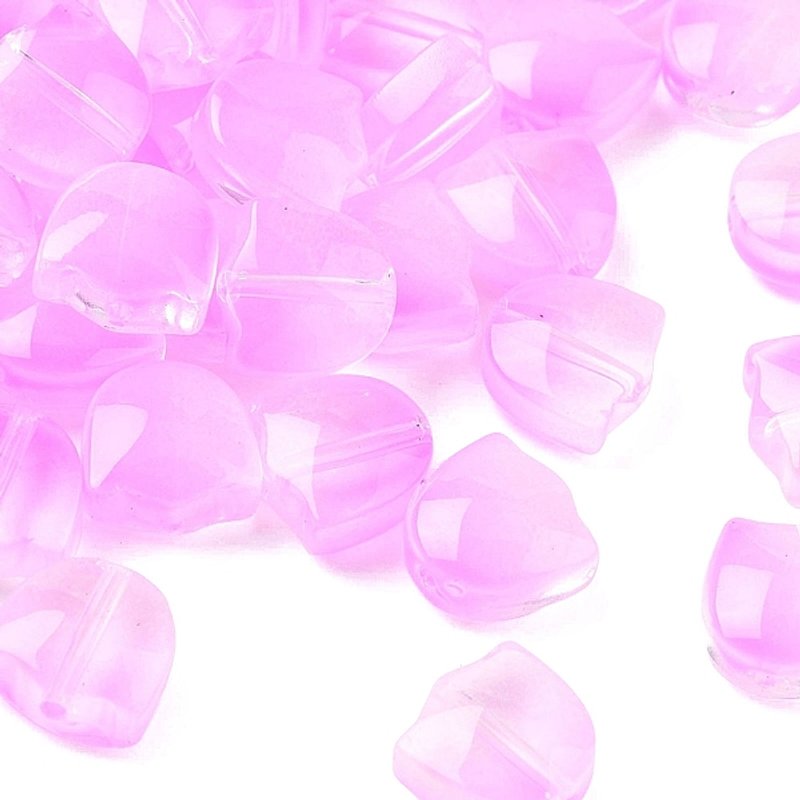 Perles en verre soufflé à la main, Tulipe, Violet, 9mm — Perles à bijoux