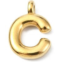Ion Plating 304 Stainless Steel Letter C Charm Pendant