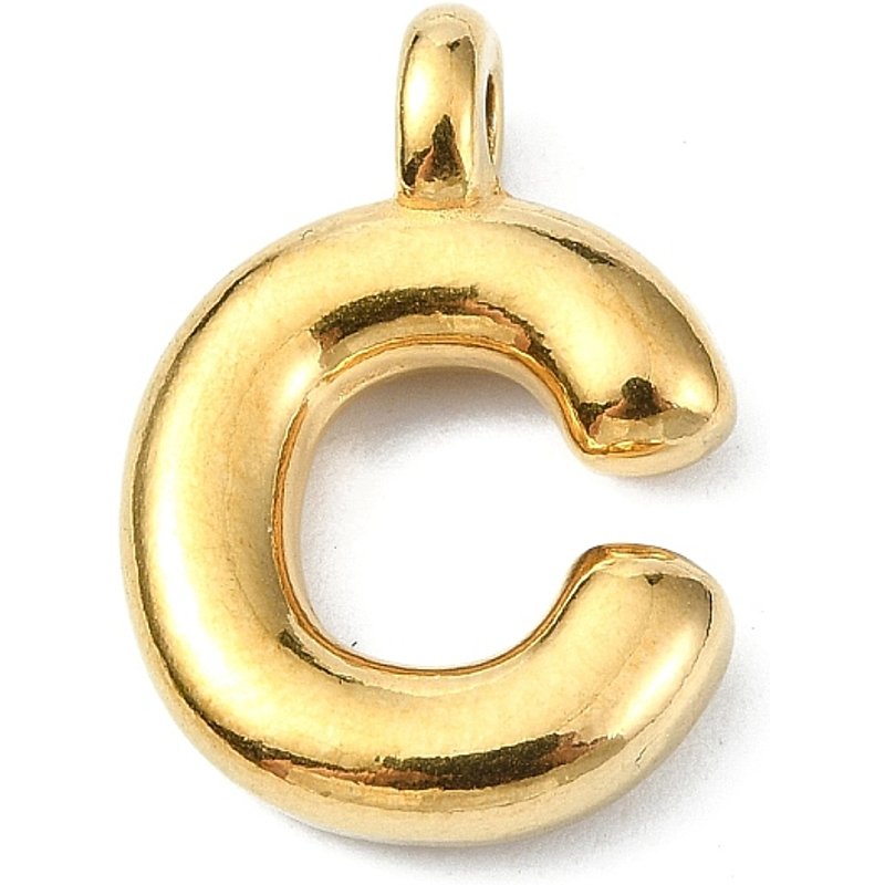 Ion Plating 304 Stainless Steel Letter C Charm Pendant — Charms & Pendants