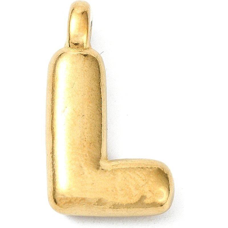 Ion Plating 304 Stainless Steel Letter L Charm Pendant — Charms & Pendants