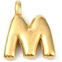 Ion Plating 304 Stainless Steel Letter M Charm Pendant