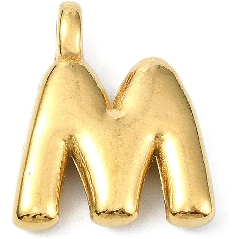 Pendentif en Acier Inoxydable 304 Lettre M avec Plaquage Ionique — Breloques et pendentifs