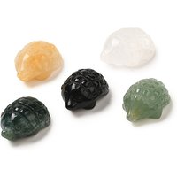 Natural Mixed Gemstone Carved Hedgehog Statue Ornament