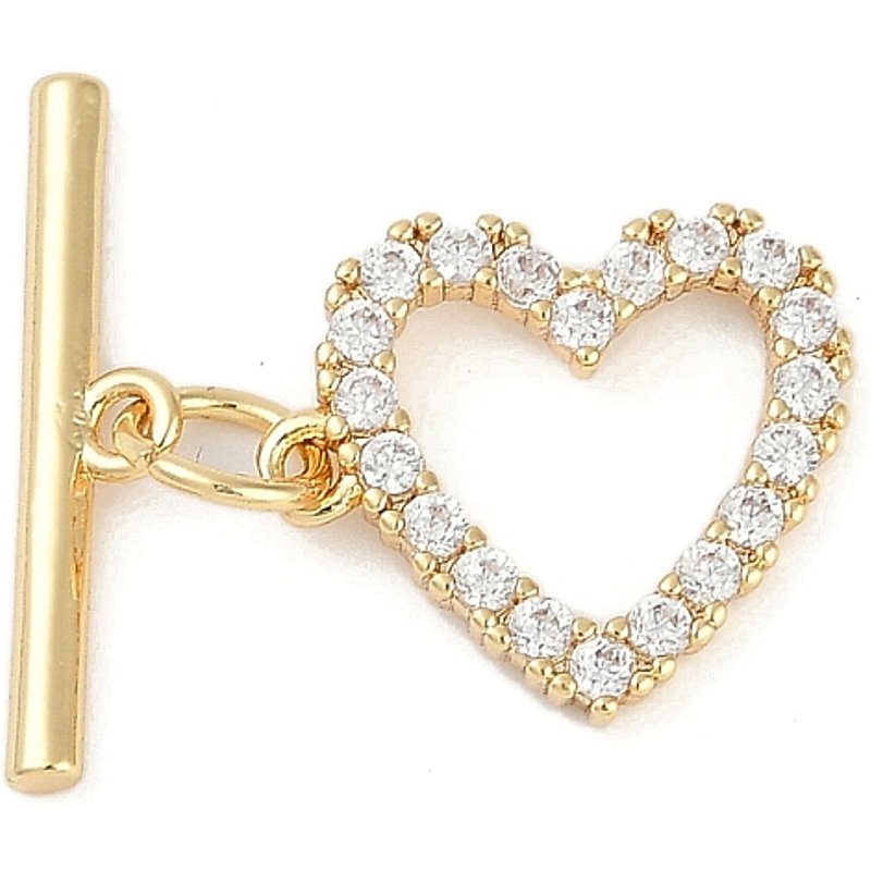 Clips de fermeture en laiton avec zircon cubique clair en micro pave — Accessoires pour bijoux
