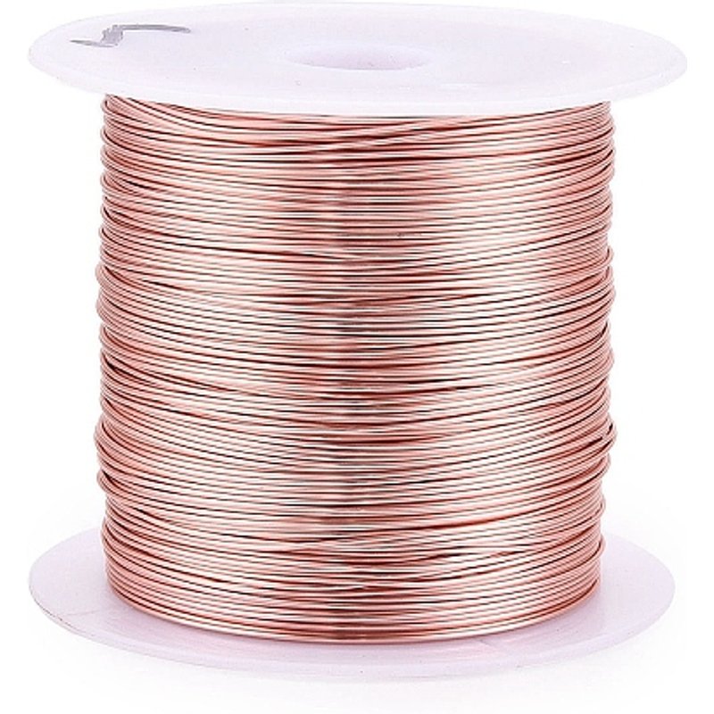 Fil de cuivre pour perles, 24 gauge, 75.45 pieds, or rose — Chaînes, fils et cordons