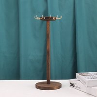 Rotatable Wood Necklace Display Stand, Desktop Organizer, Saddle Brown