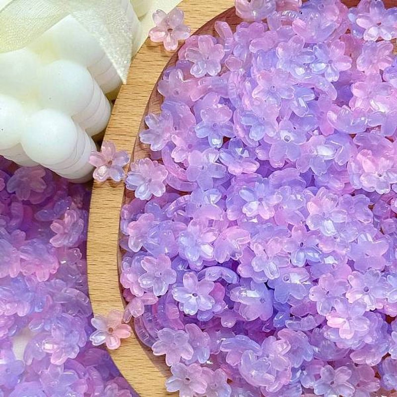 Perles en verre transparent électroplaquées, finition AB, violet moyen — Perles à bijoux