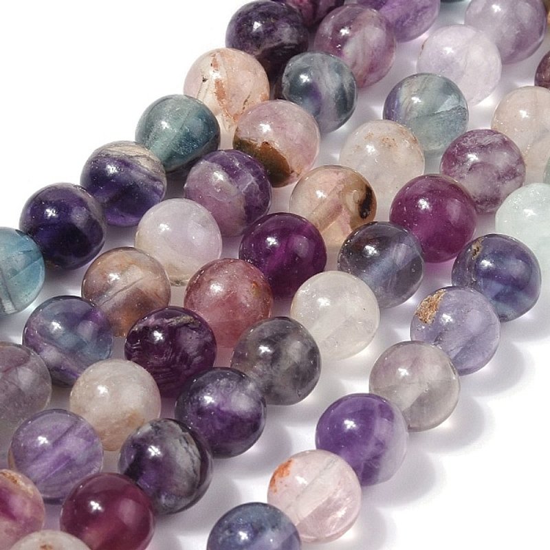 Fils de perles de fluorite violette naturelle, rondes, 8-8.5mm, trou de 1mm — Perles à bijoux