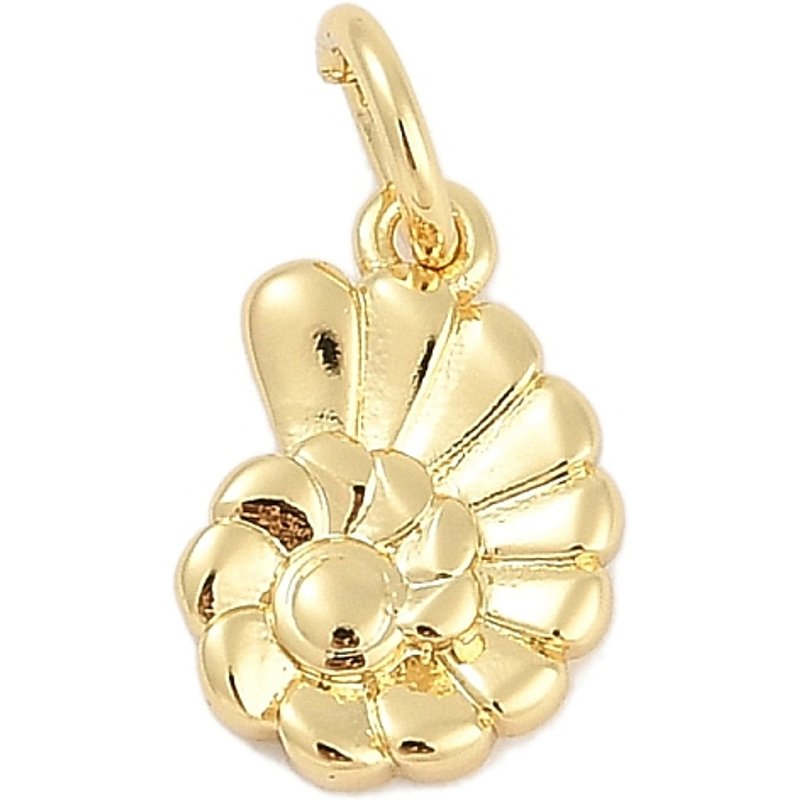 Charm en conque Rack Plating, Pendentifs en laiton plaqué or 18K — Breloques et pendentifs