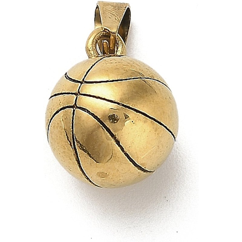 Charm en acier inoxydable 304 avec placage ionique de basketball — Breloques et pendentifs