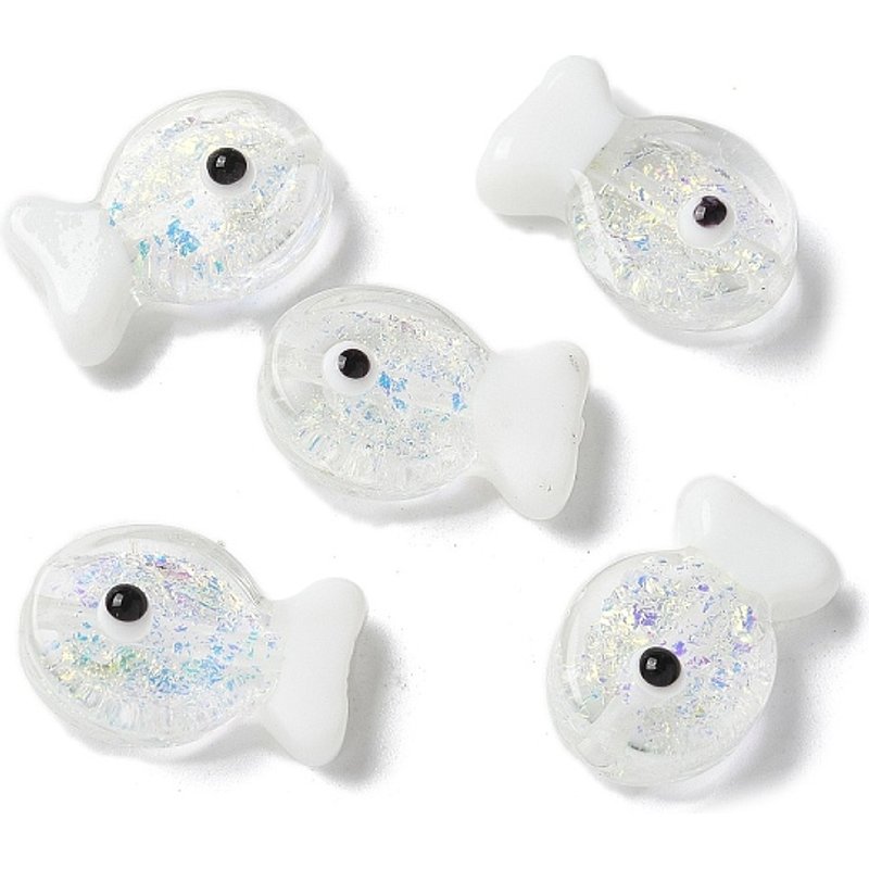 Perles de poisson en verre soufflé à la main avec émail, couleur dégradée — Perles à bijoux