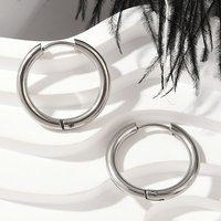 202 Stainless Steel Huggie Hoop Earrings with Surgical Steel Pin — Hoop Earrings