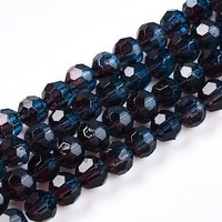 Brins de Perles en Verre Transparent Baking Paint Bleu Marin