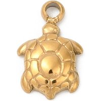 304 Stainless Steel Turtle Pendant with 14K Gold Ion Plating