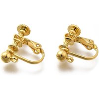 316 Stainless Steel Clip-on Earring Findings, 18K Gold Plated