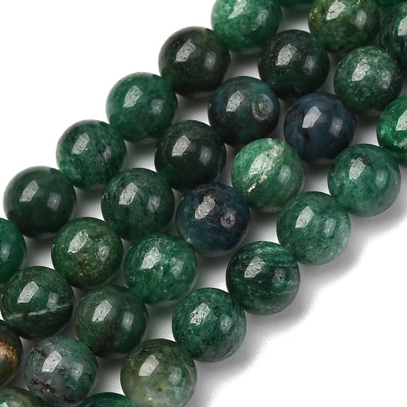 Brins de perles de fuchsite naturelle, rondes, 8,5 mm, 47 pcs/brin — Perles à bijoux