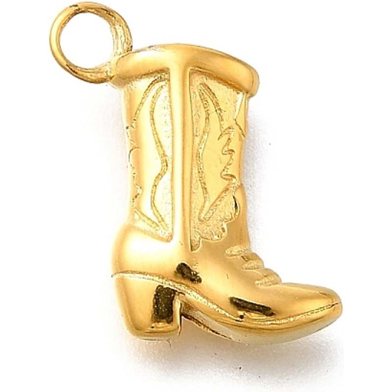 Charm en acier inoxydable 304, bottes de cowboy, plaqué or 14K — Breloques et pendentifs