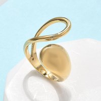 Bague Cuff en Acier Inoxydable 304 pour Femmes, Dorée, Taille 8.5