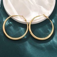 304 Stainless Steel Golden Hoop Earrings, 60x5mm