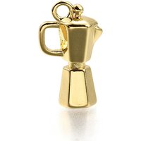 Brass Coffee Machine Pendant, 18K Gold Plated, Lead & Cadmium Free