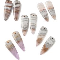 Natural Agate Teardrop Charms, 28mm Long