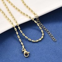 Brass Oval Link Chain Necklace, 18K Gold Plated, 17.80 inch — Pendant Necklace