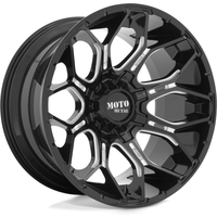 Roues Moto Metal MO808 Sniper Noir Brillant Fraisé - 20x10 - 6x135