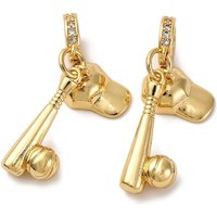 Brass Micro Pave Clear Cubic Zirconia European Dangle Charms
