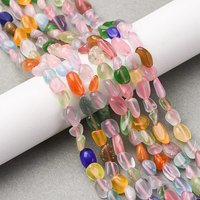 Cat Eye Beads Strands, Colorful Nuggets, 15.16''-15.75