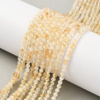 Natural Citrine Beads Strands, Round Faceted, 3mm, 15.24 inch