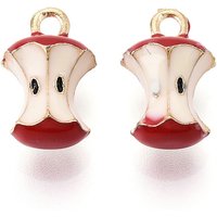 Fruit Alloy Enamel Apple Charm - Golden