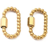 304 Stainless Steel Oval Locking Carabiner with 18K Gold Plating
