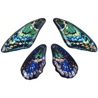 Epoxy Resin Butterfly Wing Pendant with Gold Foil and Glitter