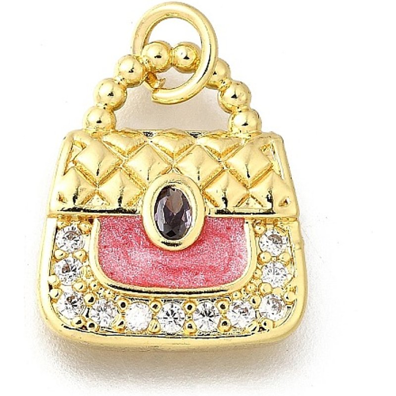 Pendentifs en zircon cubique clair micro pavé en laiton avec émail — Breloques et pendentifs