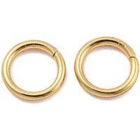 304 Stainless Steel Soldered Closed Jump Rings, Golden, 7mm