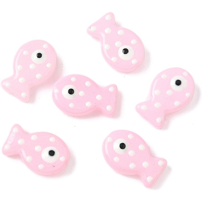 Perles en Émail Lampwork Fait Main en Forme de Poisson, Rose Brume — Perles à bijoux