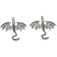 Tibetan Style Alloy Dragon Pendant Rhinestone Settings
