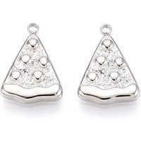 304 Stainless Steel Pizza Charm, Anti-Tarnish, 14x10x2mm