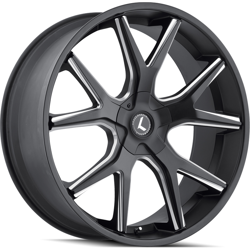 Kraze KR146 Spltz Gloss Black Milled Wheels - 22x9.5 - 5x115 — Wheels & Rims