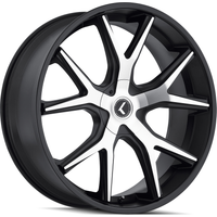 Roues Kraze KR146 Spltz Noir Brillant Usiné - 22x9.5 - 5x115
