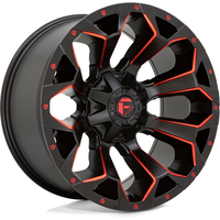 Roues Fuel D787 Assault Noir Mat Rouge Milled 20x9 6x135