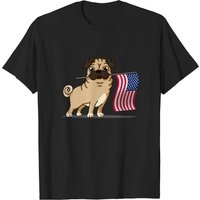 T-Shirt Patriote USA Pug pour Hommes